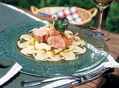 Gebratene Wachtel auf Steinpilz-Salat