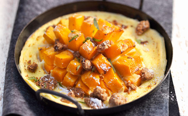 Gebackene Mango mit Mandelstreusel