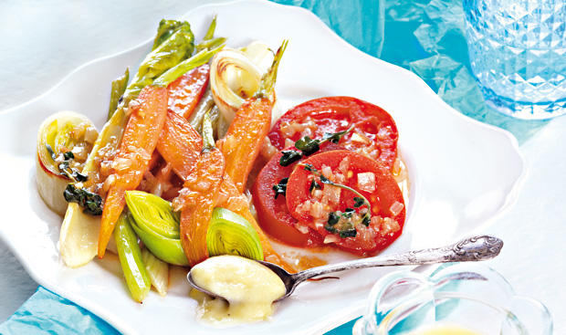 Schmorgemüse mit Veggie-Dip