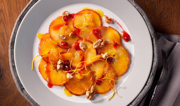 Apfel-Carpaccio mit Orangen