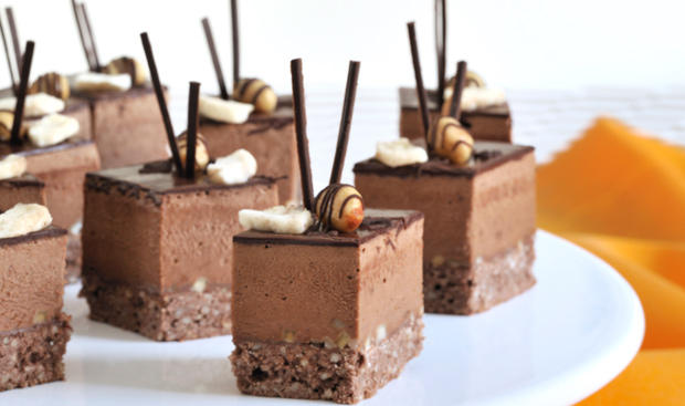 Erdnuss-Gianduja-Bananen-Würfel