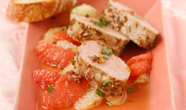 Schweinsfilet mit Honig-Grapefruits