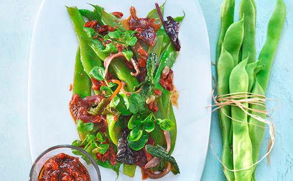 Fisolensalat mit Goji-Paste