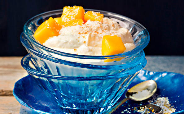 Kokoscreme mit Mango