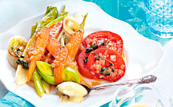 Schmorgemüse mit Veggie-Dip