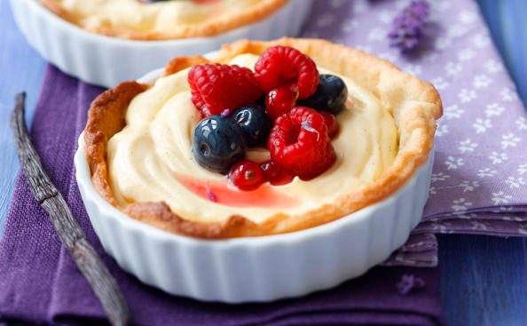 Tartelettes mit Lavendelbeeren