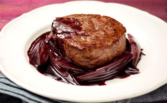 Steak mit Rotweinsauce