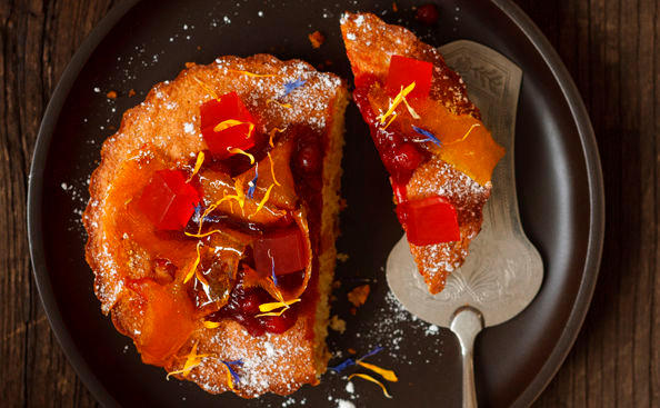 Aranzinikuchen mit Orangengelee