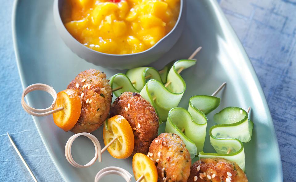 Tofu-Sticks mit Mango-Chutney