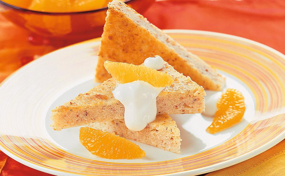Grieß-Topfenkuchen mit Orangen