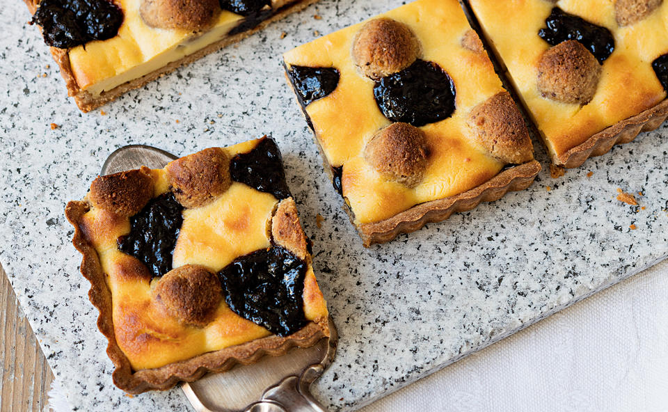 Dinkeltarte mit Topfen und Powidl