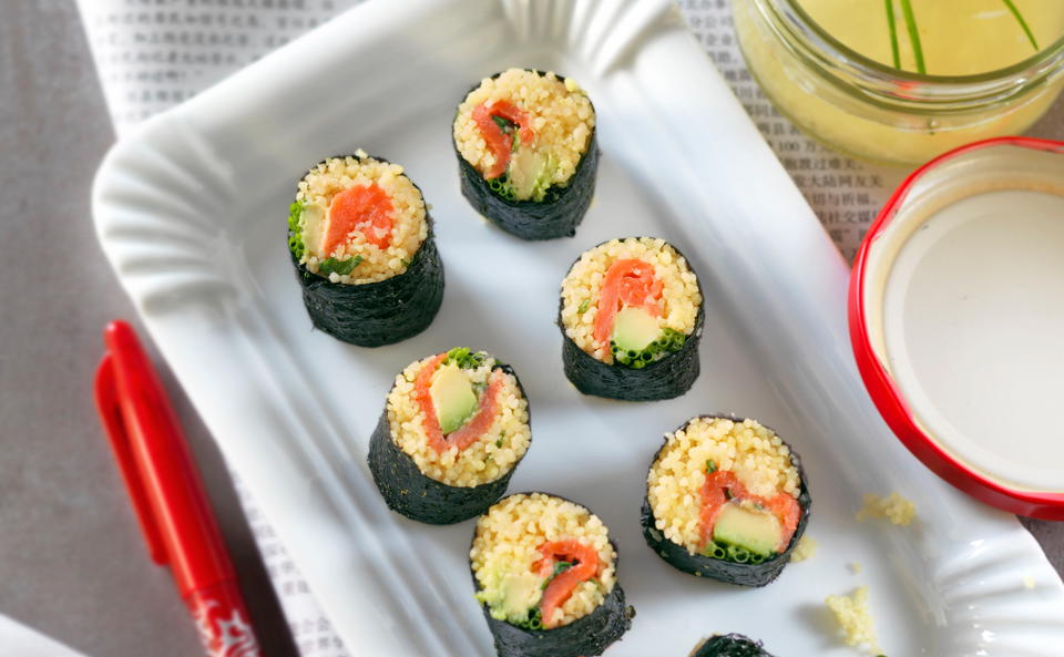 Lachs-Maki mit Couscous