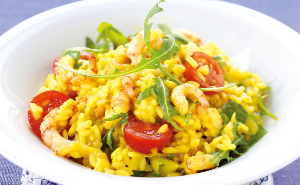 Curry Risotto mit Shrimps