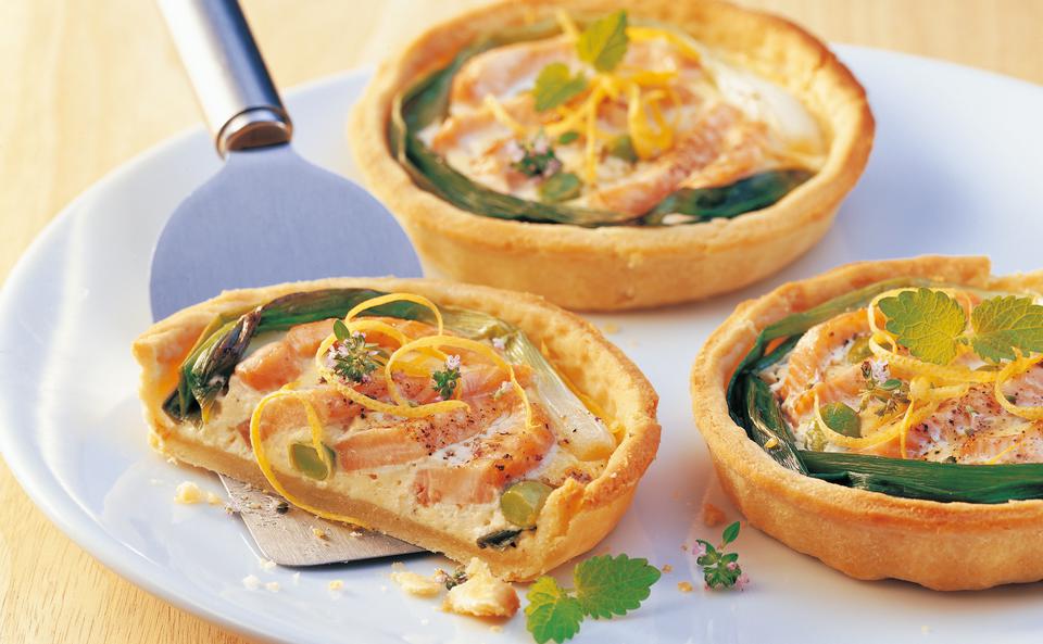 Tartelettes mit Lachs und Sojabohnen