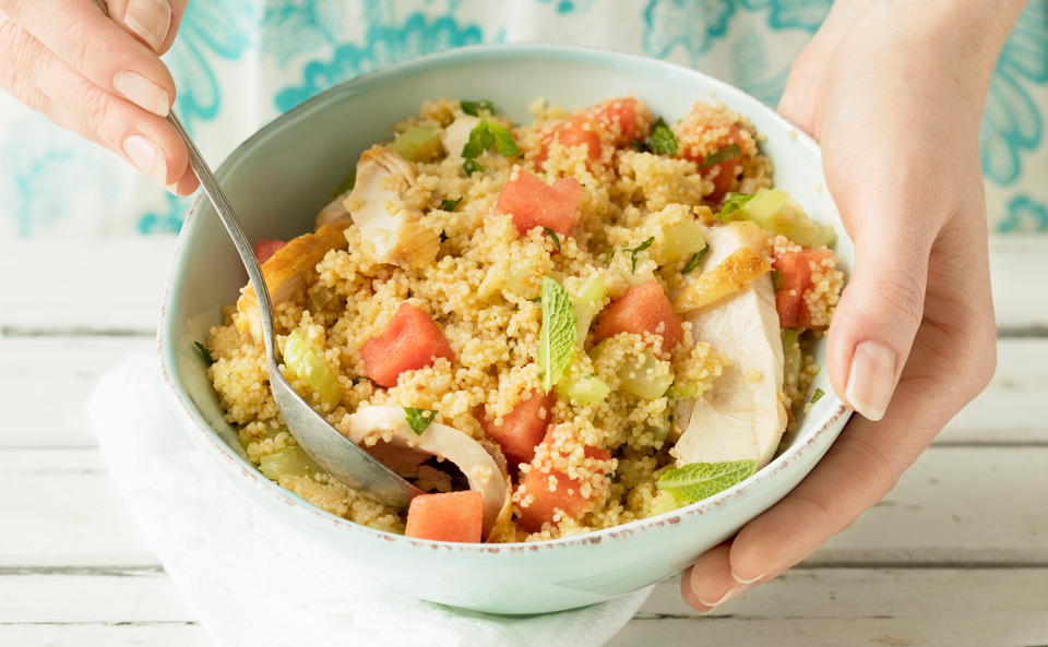 Melonen-Couscous mit Hühnerfilet