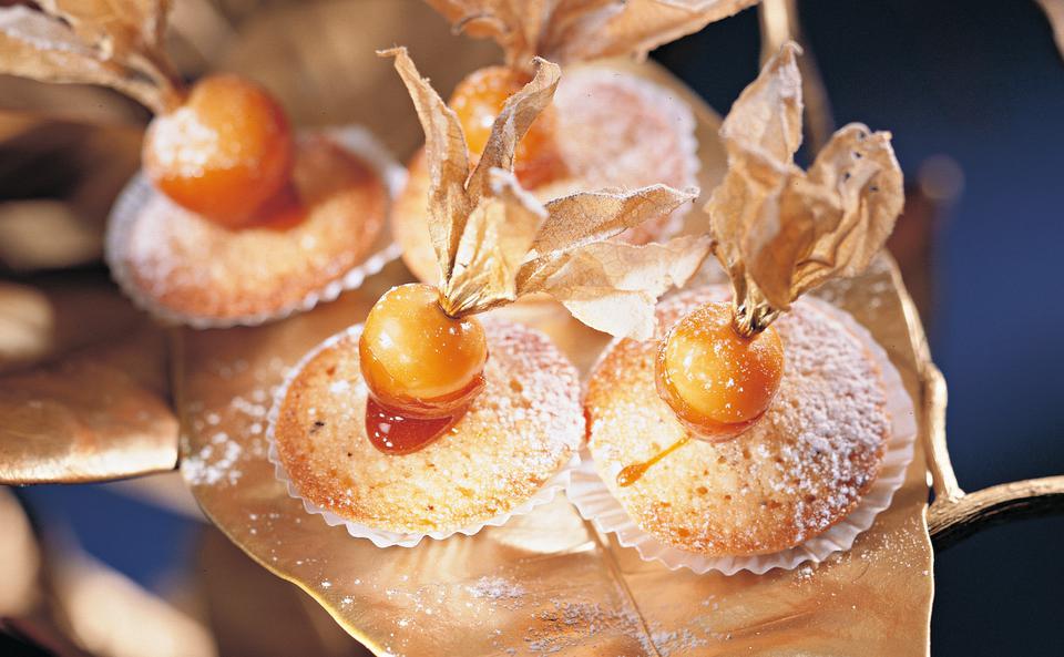 Financiers mit Physalis: Französische Mandelküchlein