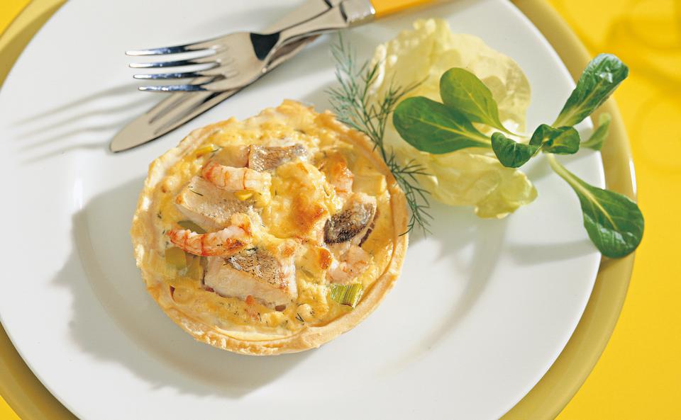 Mini-Quiches mit Fisch und Shrimps