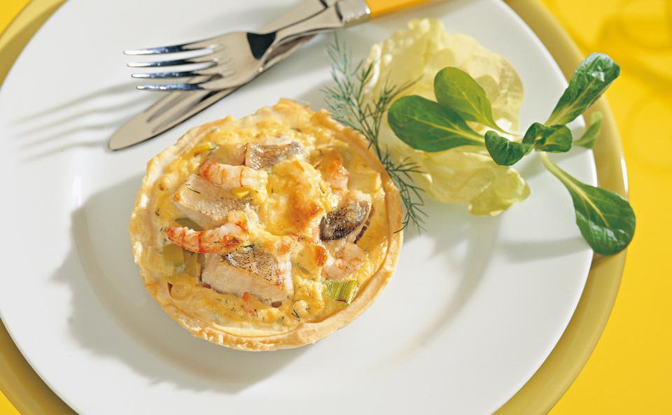 Mini-Quiches mit Fisch und Shrimps