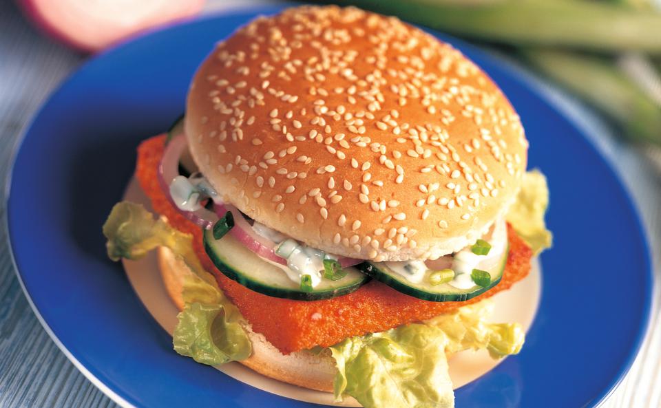 Fisch-Burger mit Sauce Tatar