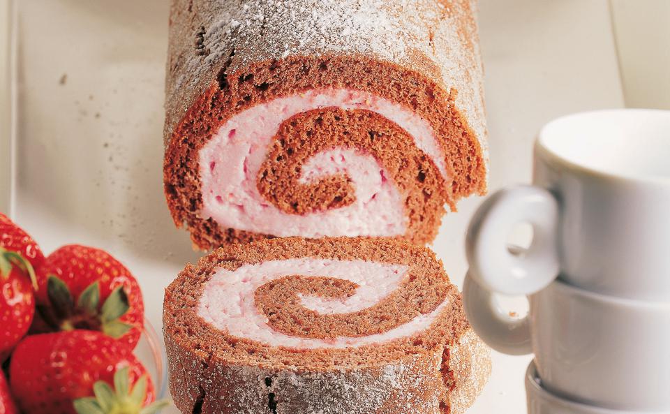 Erdbeer-Schoko-Roulade