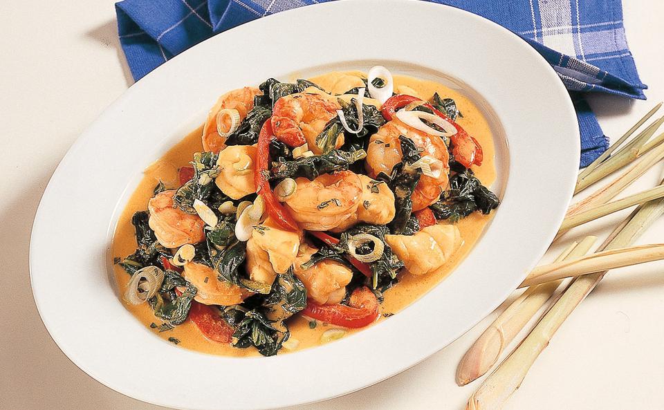 Fisch-Garnelen-Curry mit Gemüse