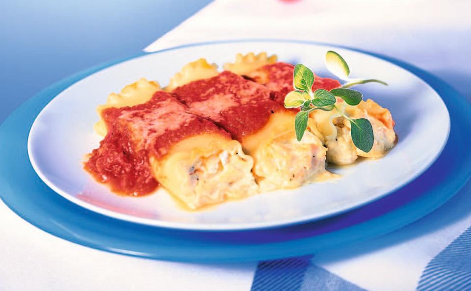 Cannelloni mit Schinken und Topfen