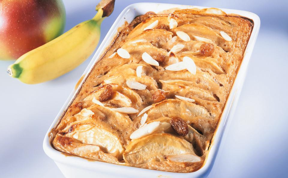 Apfel-Gratin mit Bananencreme