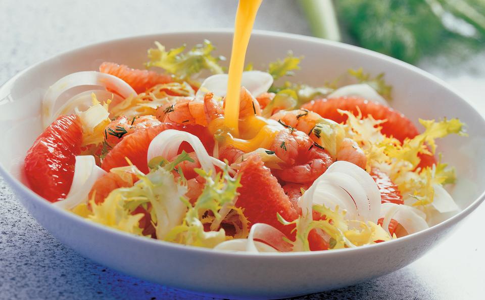 Fenchel-Grapefruitsalat mit Shrimps