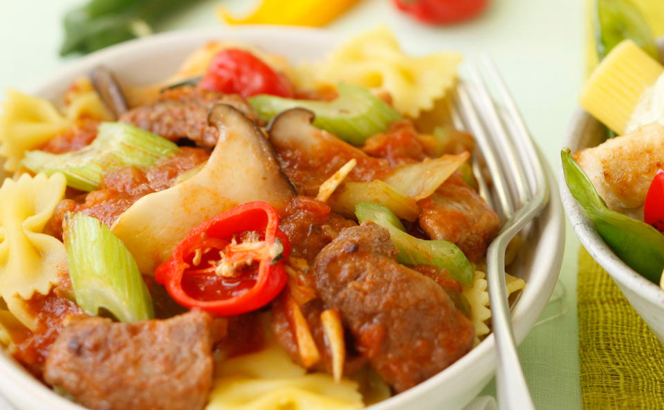 Farfalle mit Chili-Beef