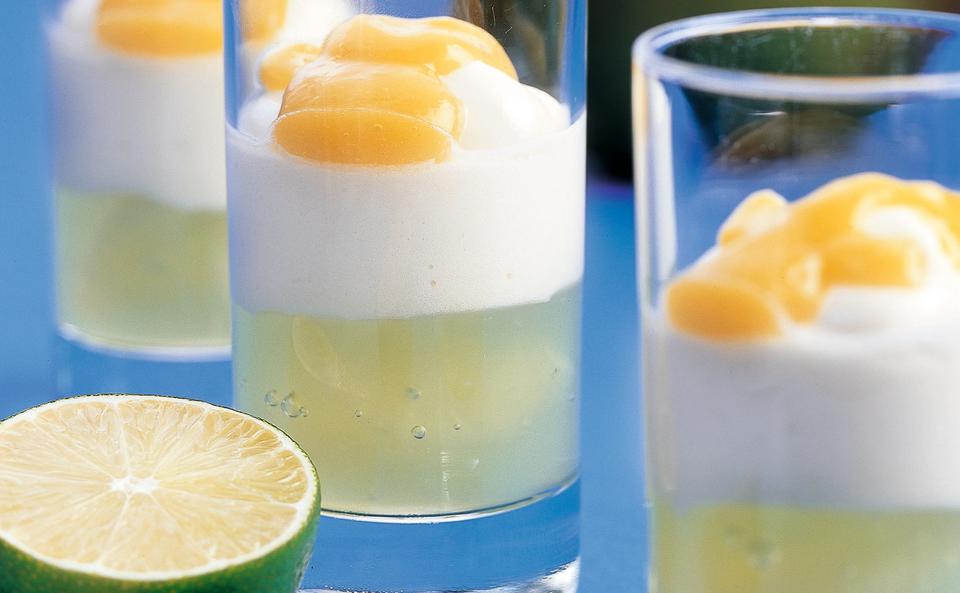 Limettengelee mit Mangocreme