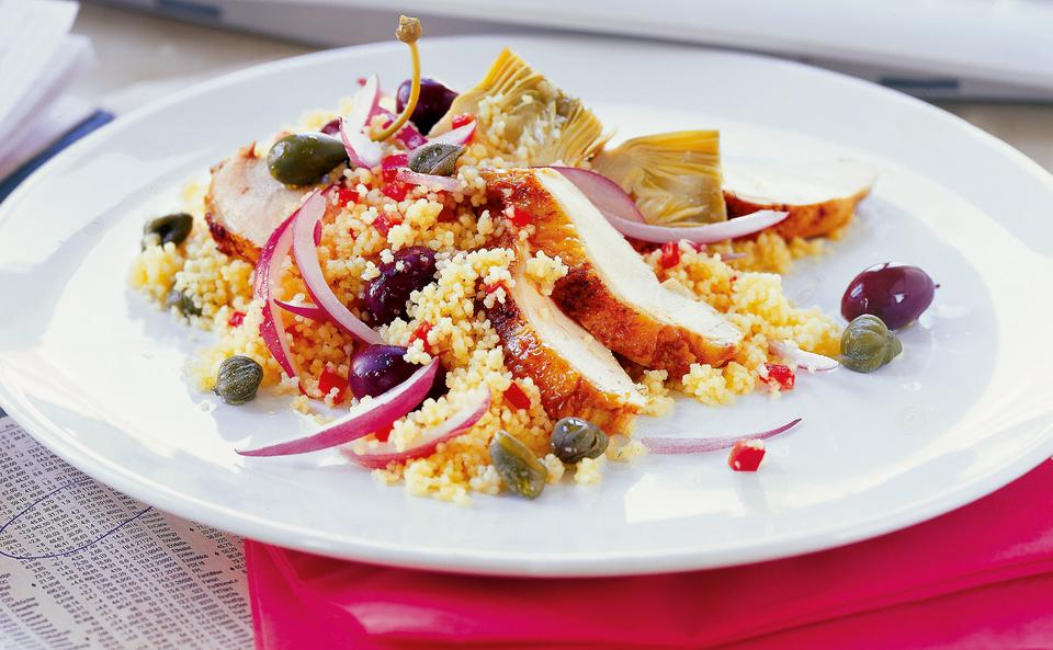 Couscous mit Hühnerbrust und Artischocken • Rezept • GUSTO.AT