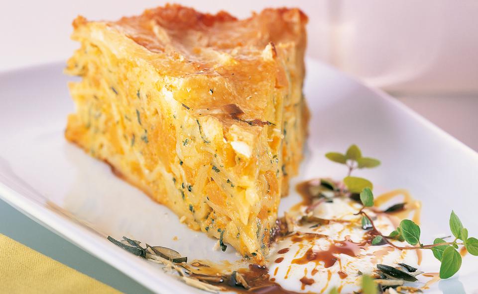 Kürbislasagne mit Brie und Kürbisrahm