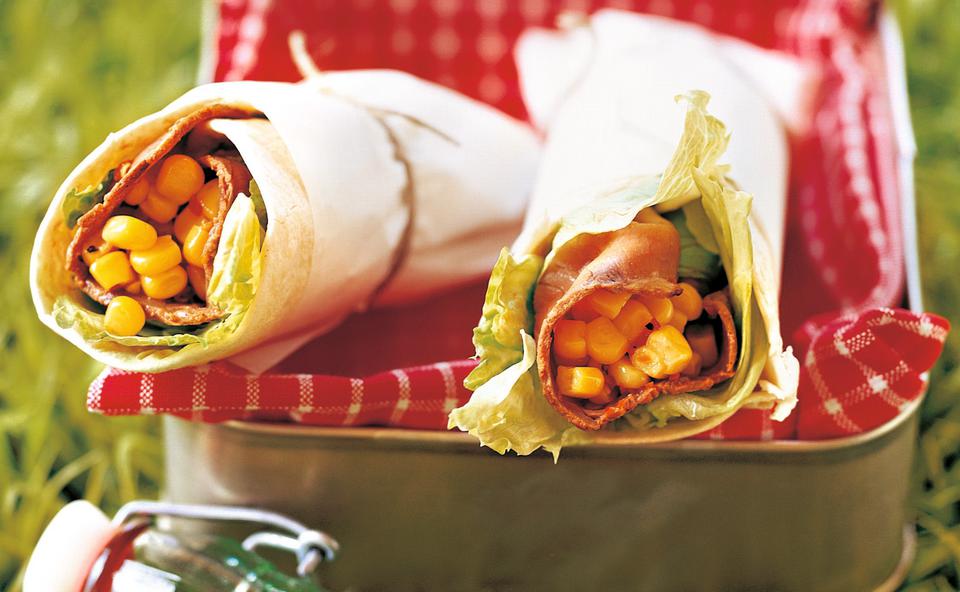 Schnelle Tortilla-Wraps mit Roastbeef und Chili-Mais • Rezept