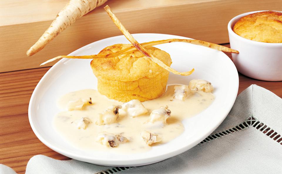 Pastinakenauflauf mit Gorgonzolasauce