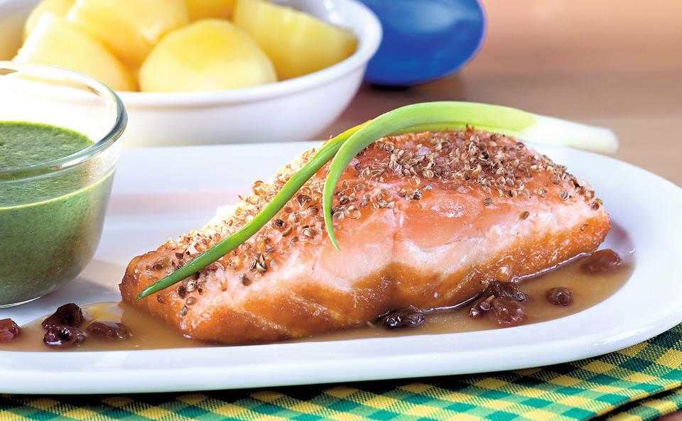 Lachs mit Korinthensauce