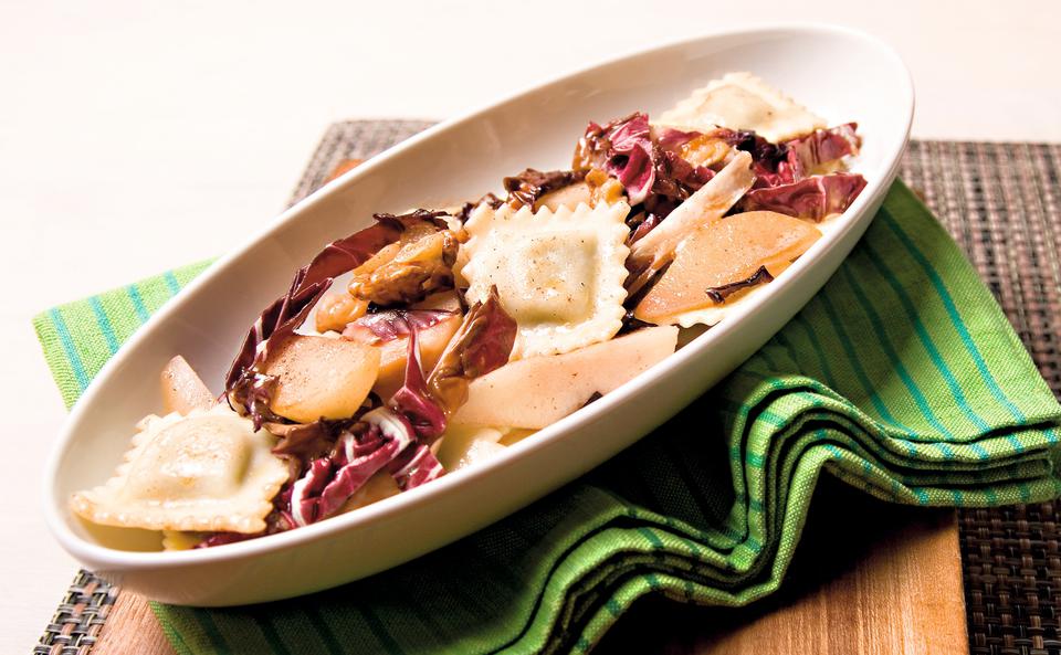 Spinat-Ravioli Radicchio-Birne