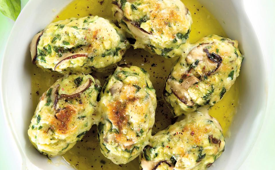 Spinat-Pilz-Nockerl • Rezept • GUSTO.AT