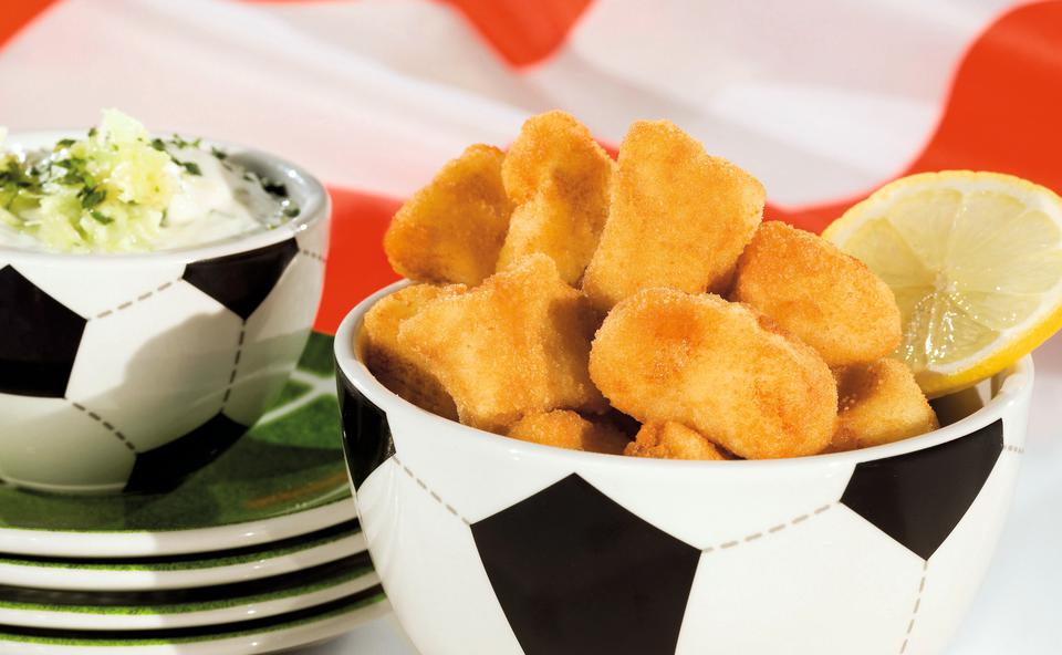 Fischnuggets mit Gurken-Ingwer-Dip