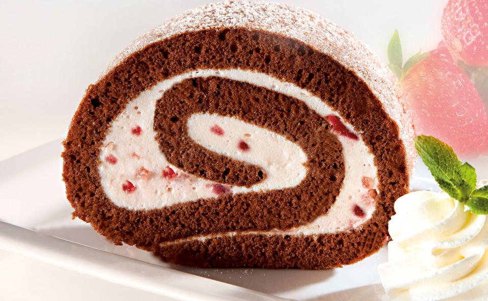 Schokolade-Erdbeer-Roulade