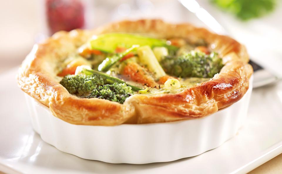 Mini-Quiches mit Gemüse-Topfenfülle