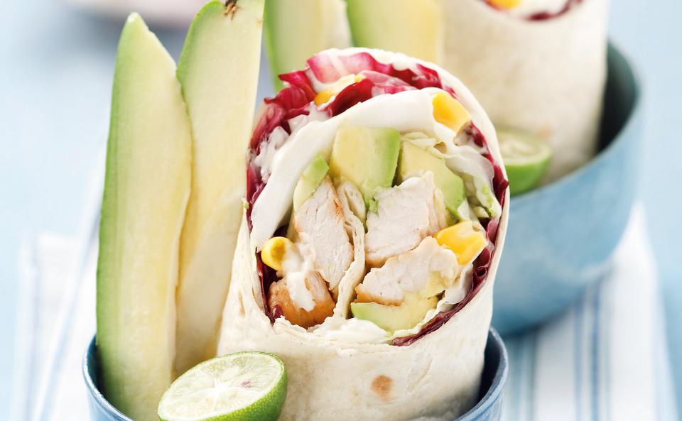 Wraps mit Putenfleisch und Mais