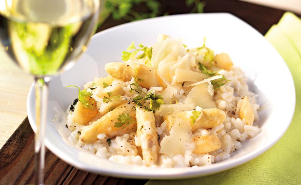 Spargelrisotto mit Gorgonzola