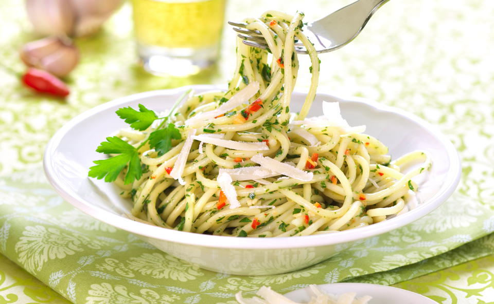 Spaghetti mit Chilis