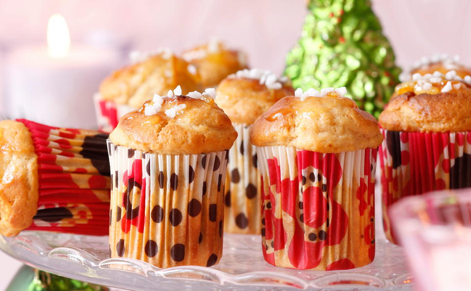 Zimtmuffins mit Orangenmarmelade