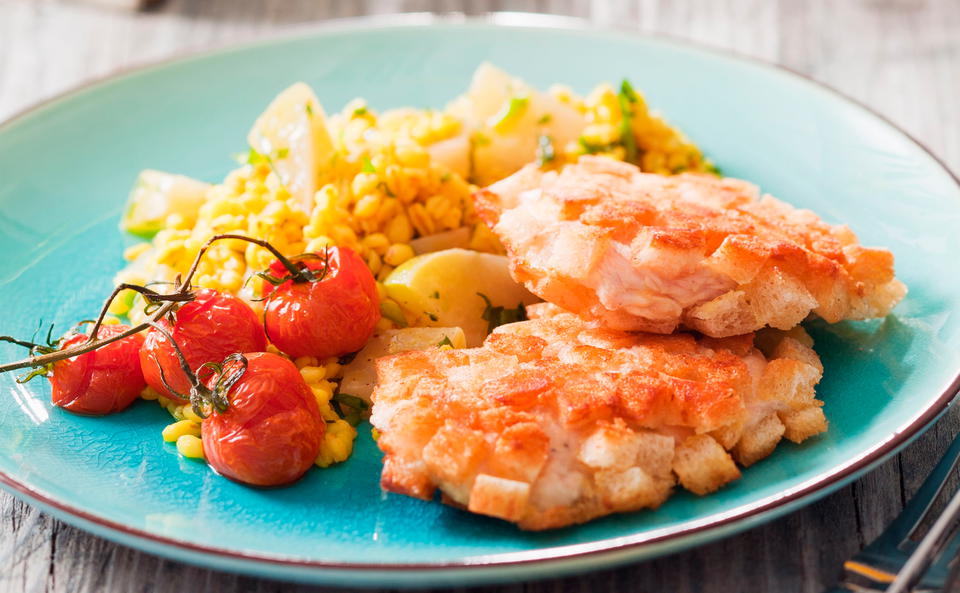 Putenschnitzel mit Zartweizen