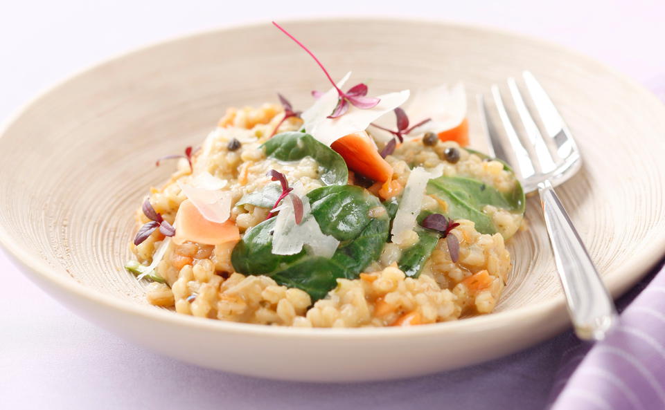 Einkorn-Risotto mit Papaya