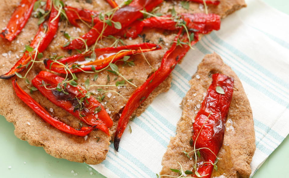 Vollkornfocaccia mit Paprika