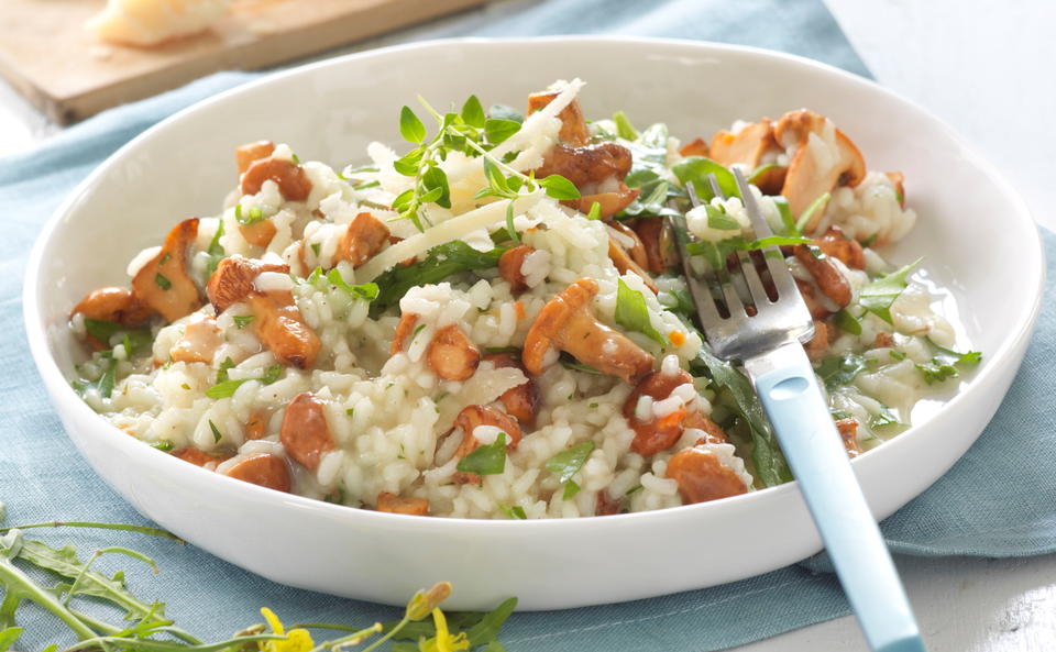 Schwammerl-Rucola-Risotto