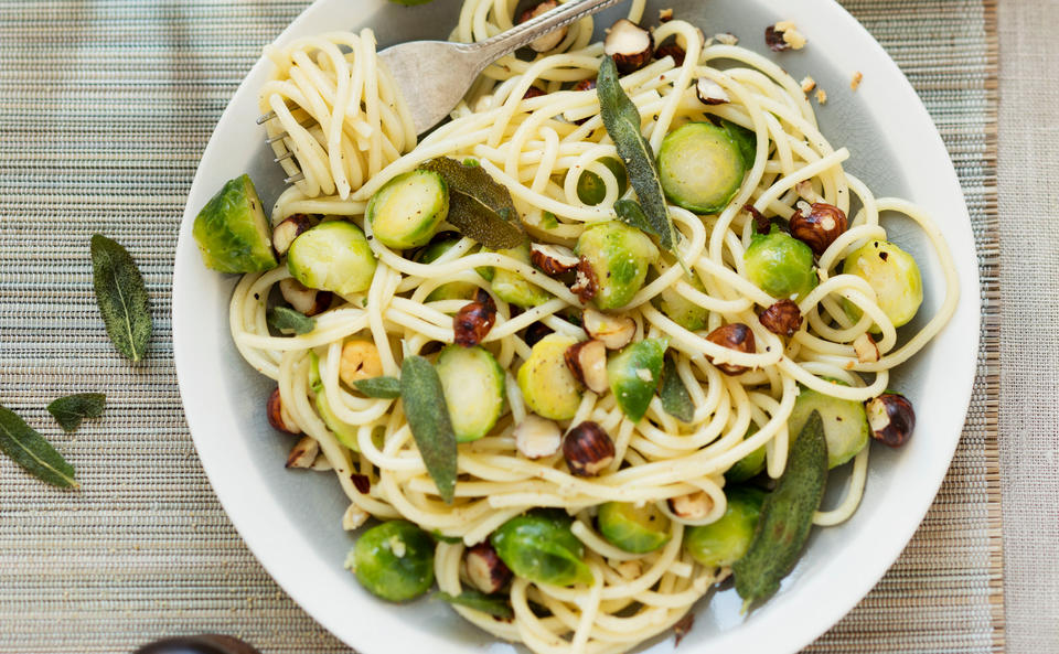 Spaghetti mit Kohlsprossen