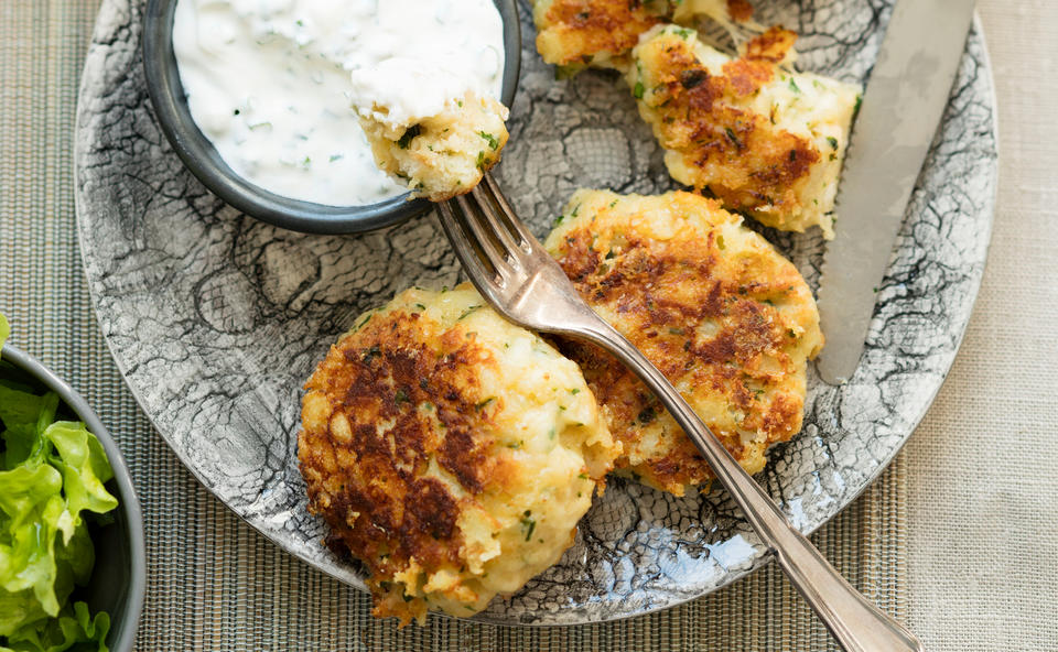 Käselaibchen mit Schnittlauchsauce